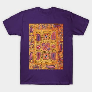 19th Century Yellow Ground Uzbekistan Suzani T-Shirt